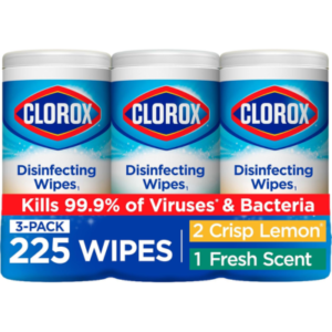 Clorox Disinfecting Wipes Value Pack, Household Essentials, 75 Count Pack of 3