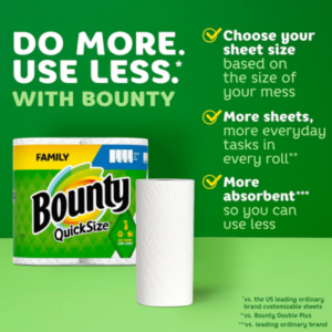 Bounty® Select-a-Size Kitchen Roll Paper Towels, 2-Ply, White, 5.9 x 11, 147 Sheets/Roll, 8 Rolls/Pack