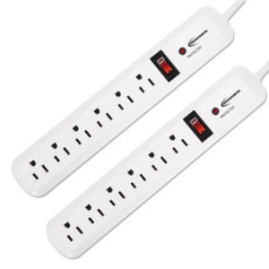 Innovera? Surge Protector 6 Outlets, 4 ft Cord, 540 J, White, 2/Pack