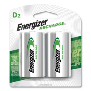 Energizer? NiMH Rechargeable D Batteries, 1.2 V, 2/Pack