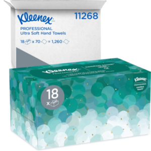 Kleenex Ultra Soft Hand Towels, POP-UP Box, 1-Ply, 8.9 x 10, White, 70/Box, 18 Boxes/Carton (11268CT)