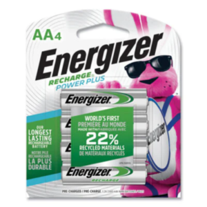 Energizer? NiMH Rechargeable AA Batteries, 1.2 V, 4/Pack