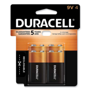 Duracell? CopperTop Alkaline 9V Batteries, 4/Pack (MN16RT4Z)