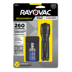 Rayovac? LED Aluminum Flashlight, 3 AAA Batteries (Included), Black